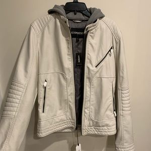 Mens faux leather moto jacket